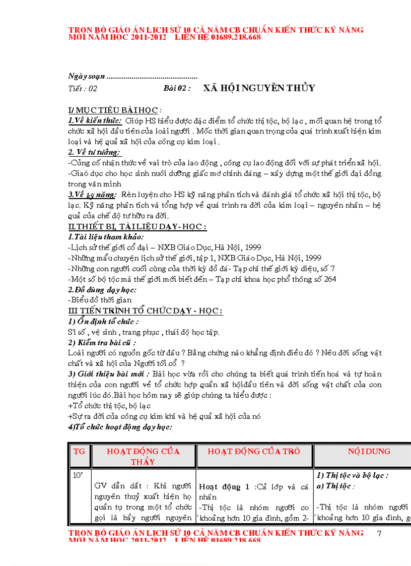 image for page Giáo án Lịch sử 10 chuẩn mới 2012