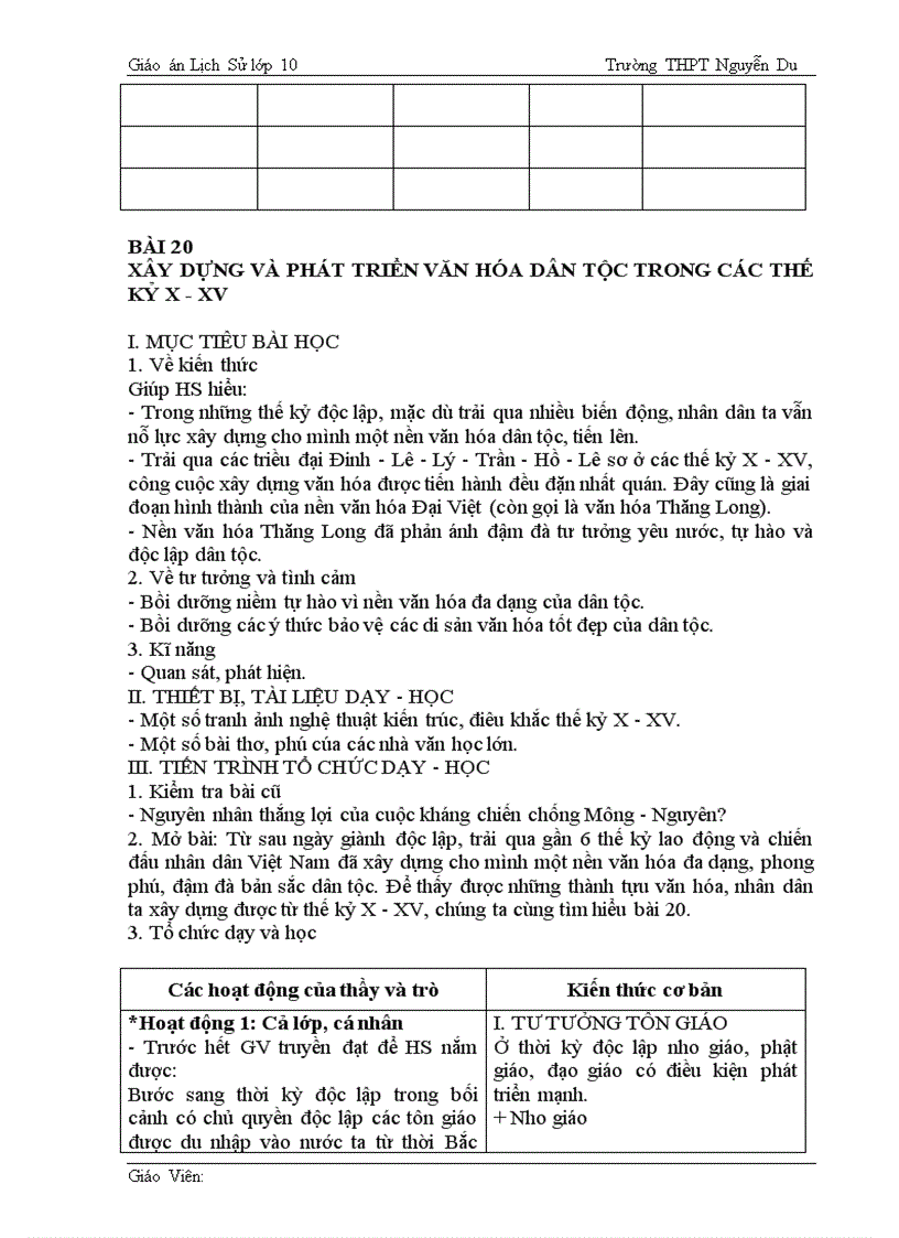image for page Giáo án Lịch Sử 10 cơ bản chuẩn kiến thức