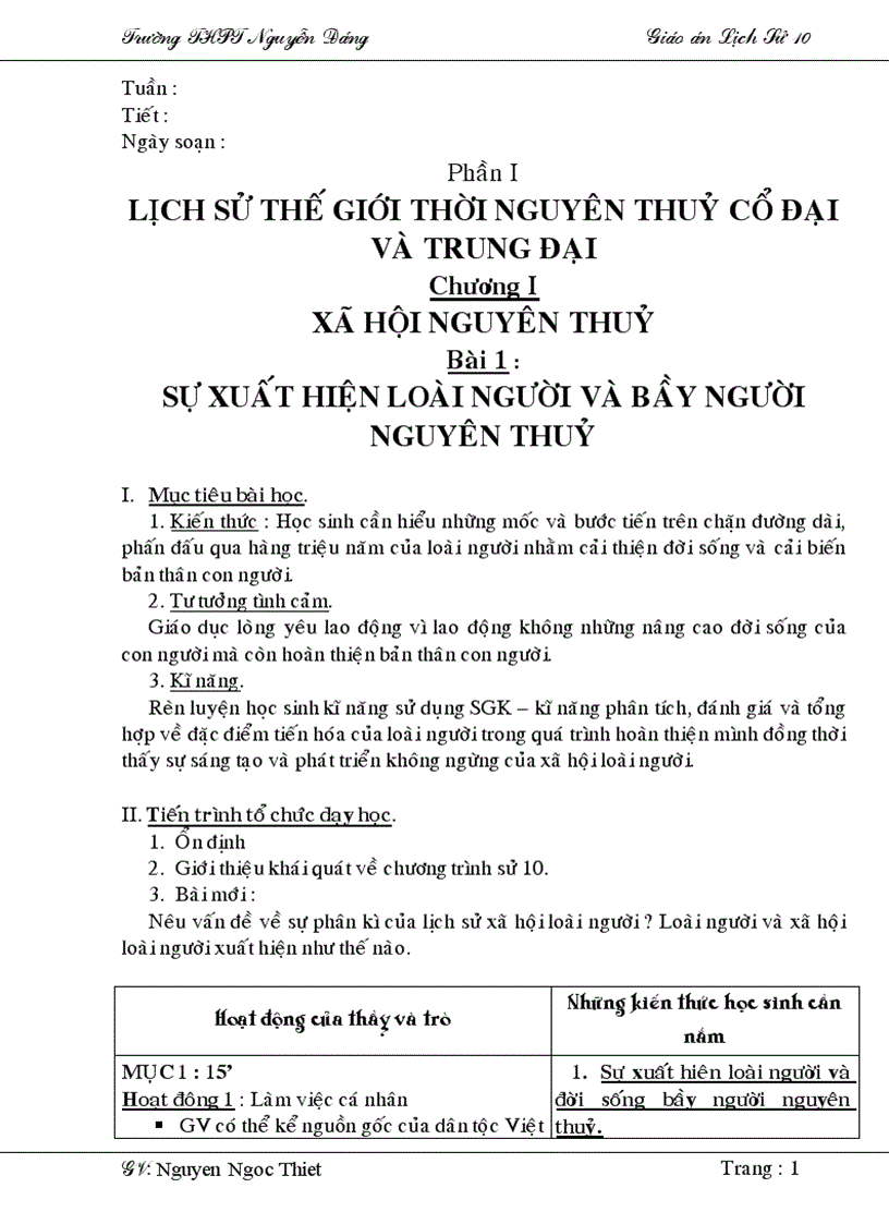 image for page Giáo án lịch sử khối 10 cơ bản