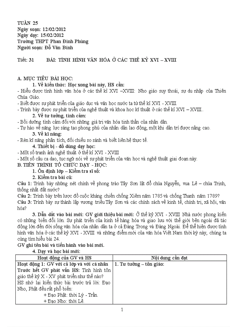 image for page Tiết 31 lớp 10 theo chuẩn KT KN