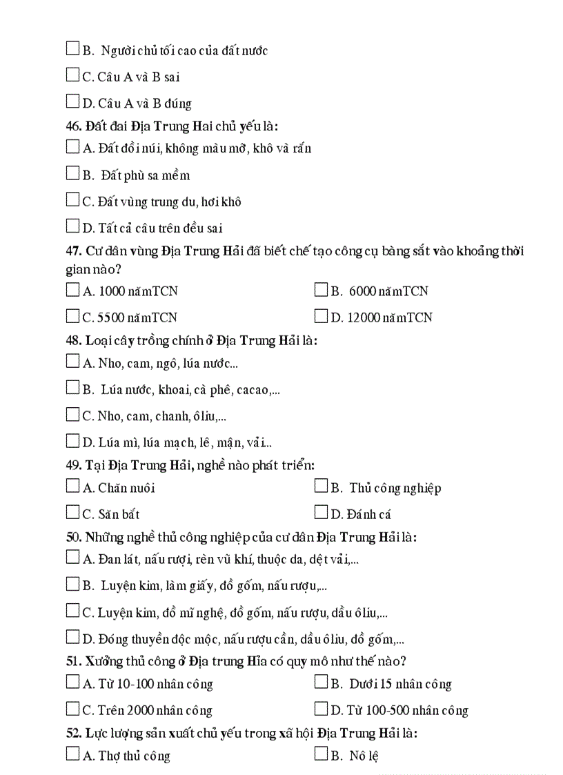 image for page 500 câu hỏi trắc nghiệm sử 12