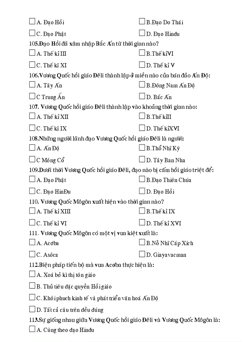 image for page 500 câu hỏi trắc nghiệm sử 12