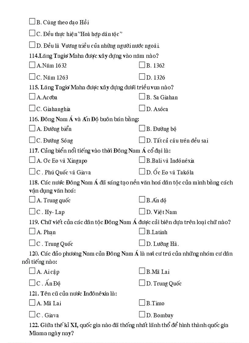 image for page 500 câu hỏi trắc nghiệm sử 12