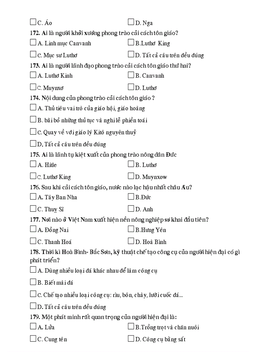 image for page 500 câu hỏi trắc nghiệm sử 12