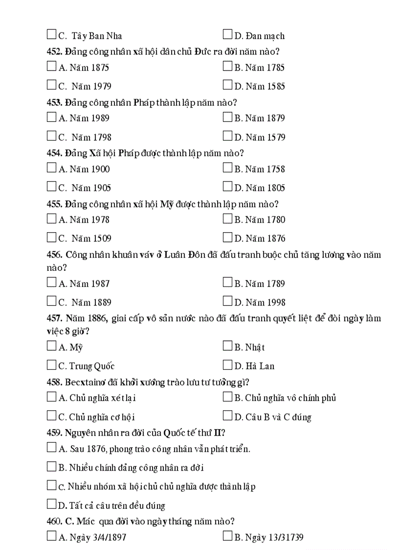 image for page 500 câu hỏi trắc nghiệm sử 12