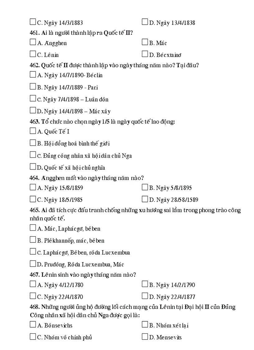 image for page 500 câu hỏi trắc nghiệm sử 12