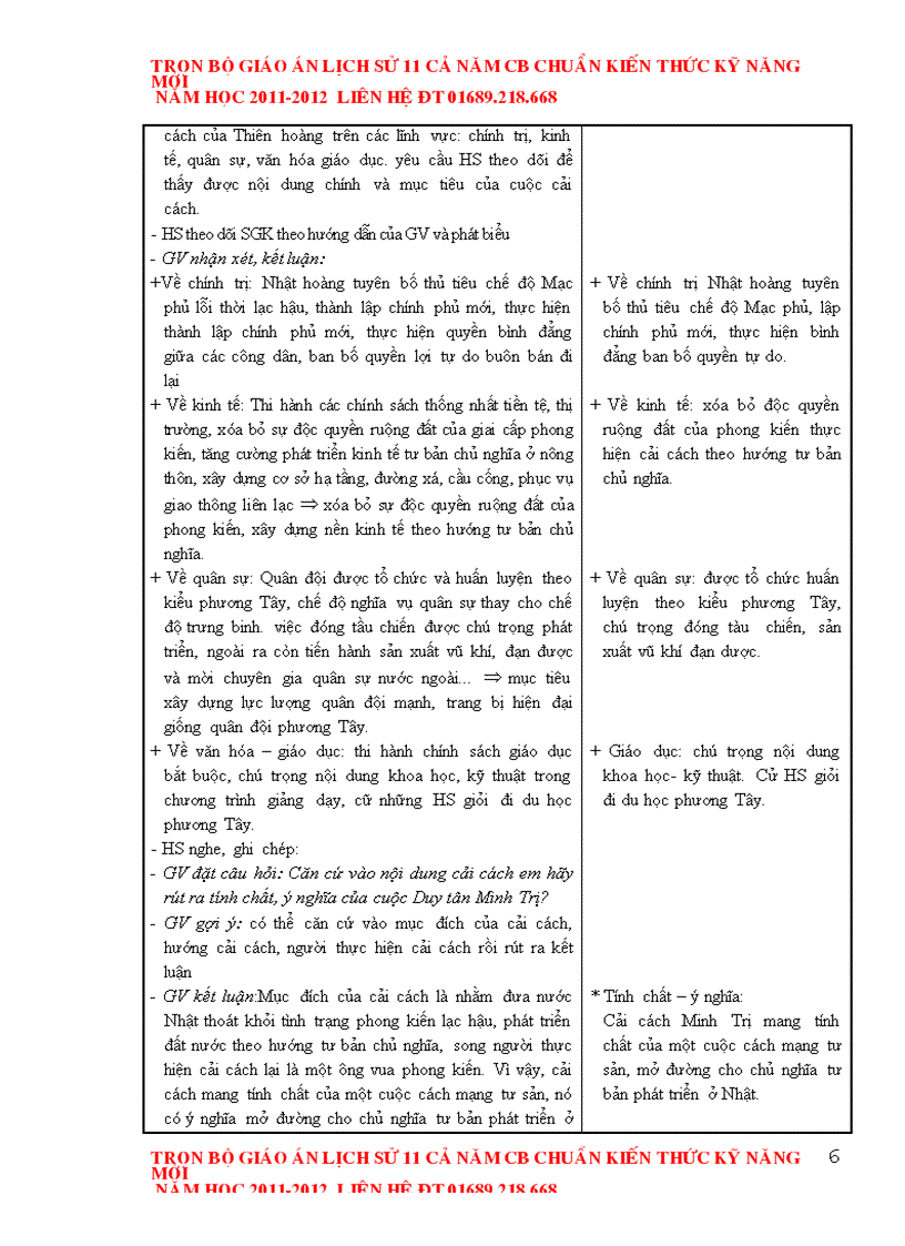 image for page Giáo án Lịch sử 11 chuẩn mới 2012