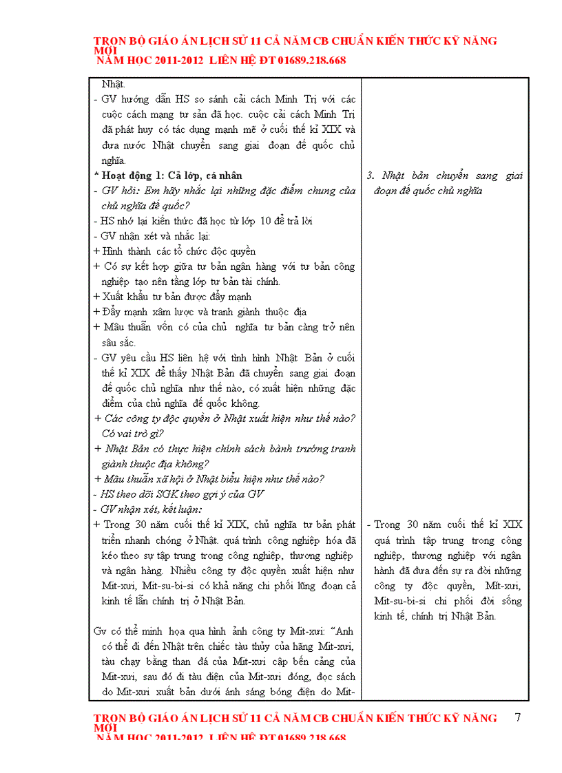 image for page Giáo án Lịch sử 11 chuẩn mới 2012