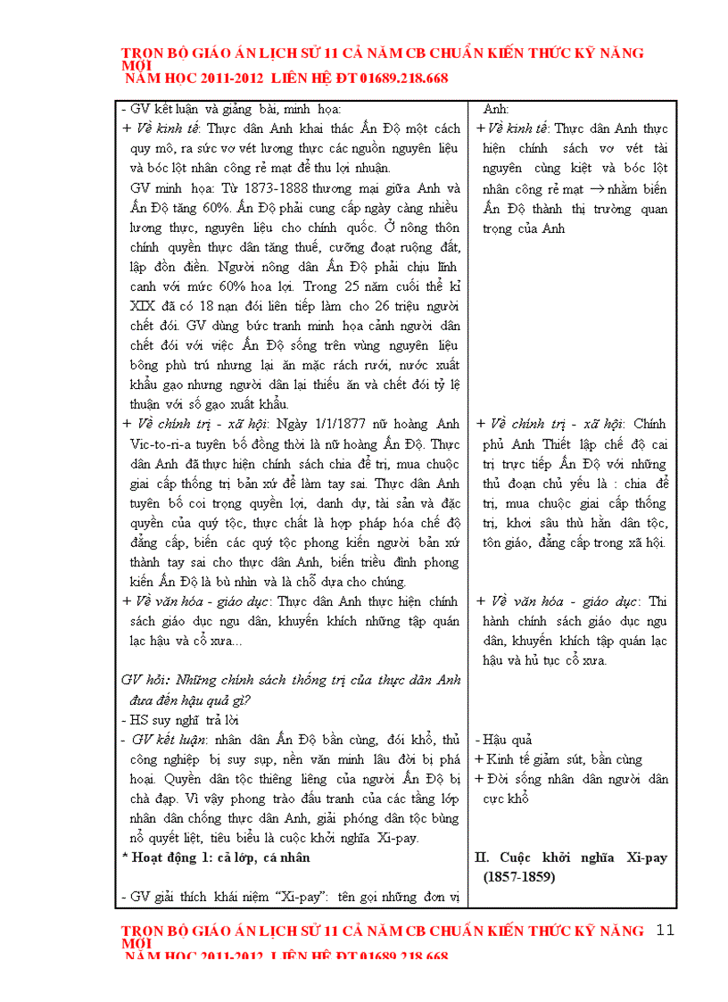 image for page Giáo án Lịch sử 11 chuẩn mới 2012
