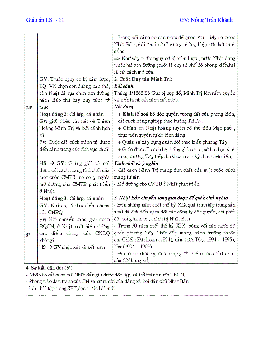 Giáo án 11 cơ bản 1