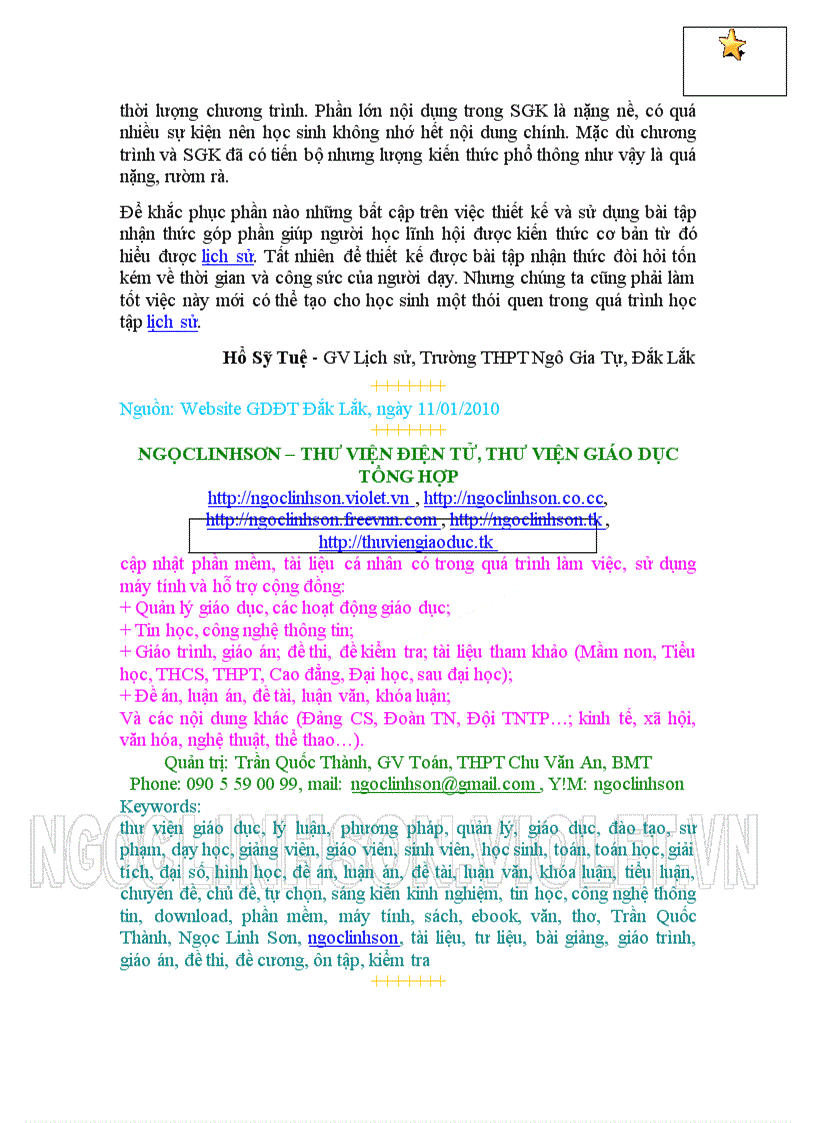 image for page LS11 SKKN Thiết kế và sử dụng bài tập nhận thức trong dạy học lịch sử