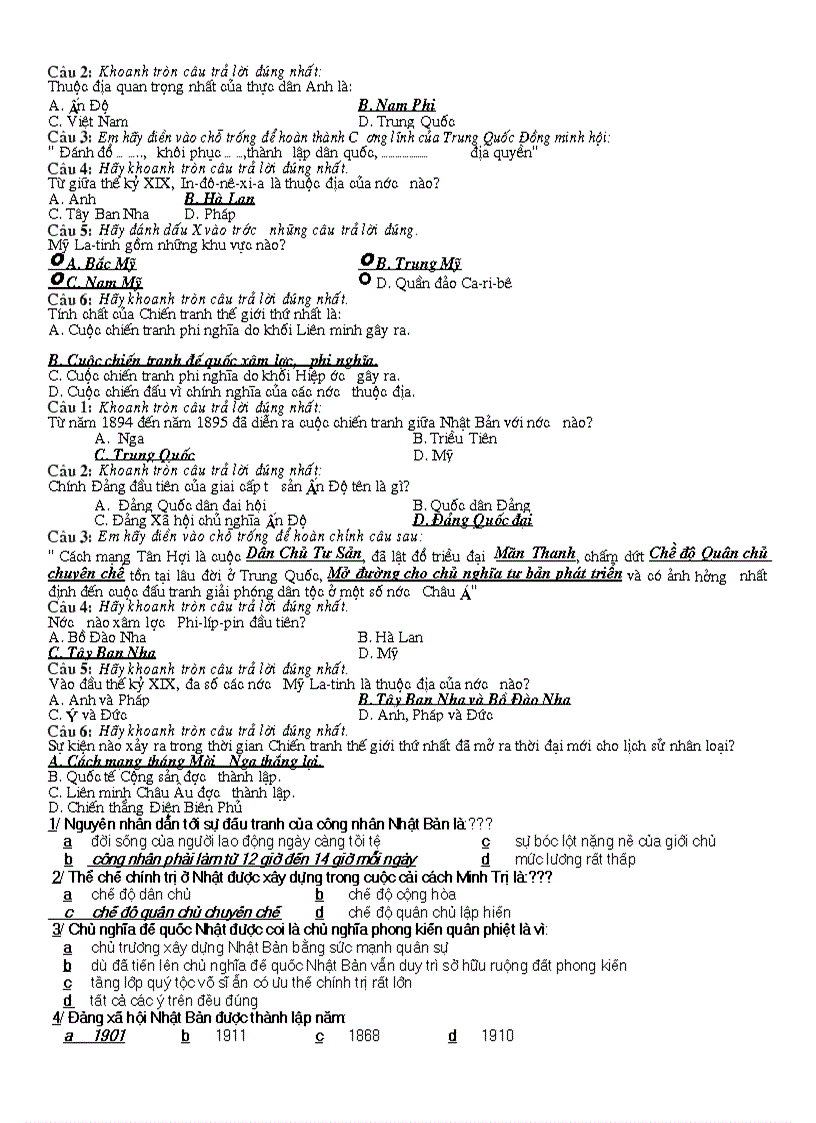 image for page Trắc NGhiệm Lịch Sử 11