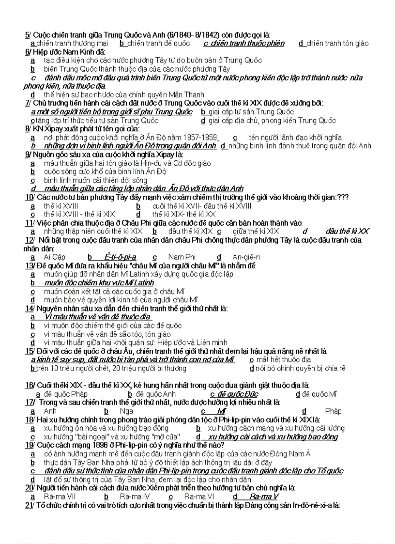 image for page Trắc NGhiệm Lịch Sử 11