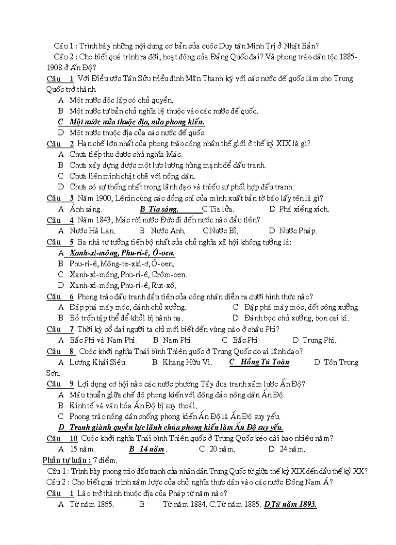 image for page Trắc NGhiệm Lịch Sử 11