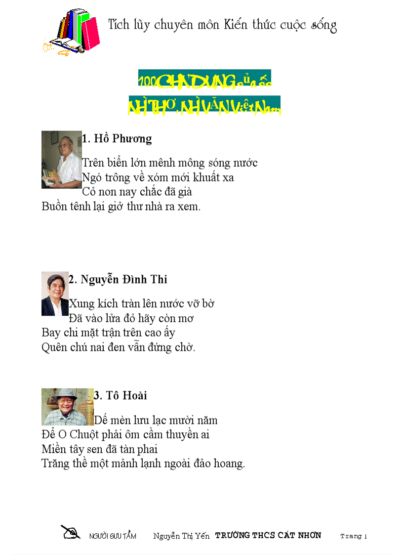 image for page 100 nhà thơ nhà văn ở vn tiêu biểu