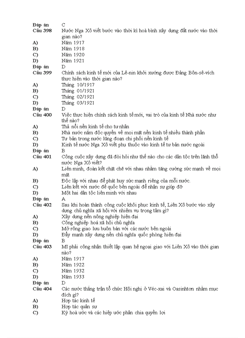 image for page 500 câu hỏi trắc nghiệm sử 12