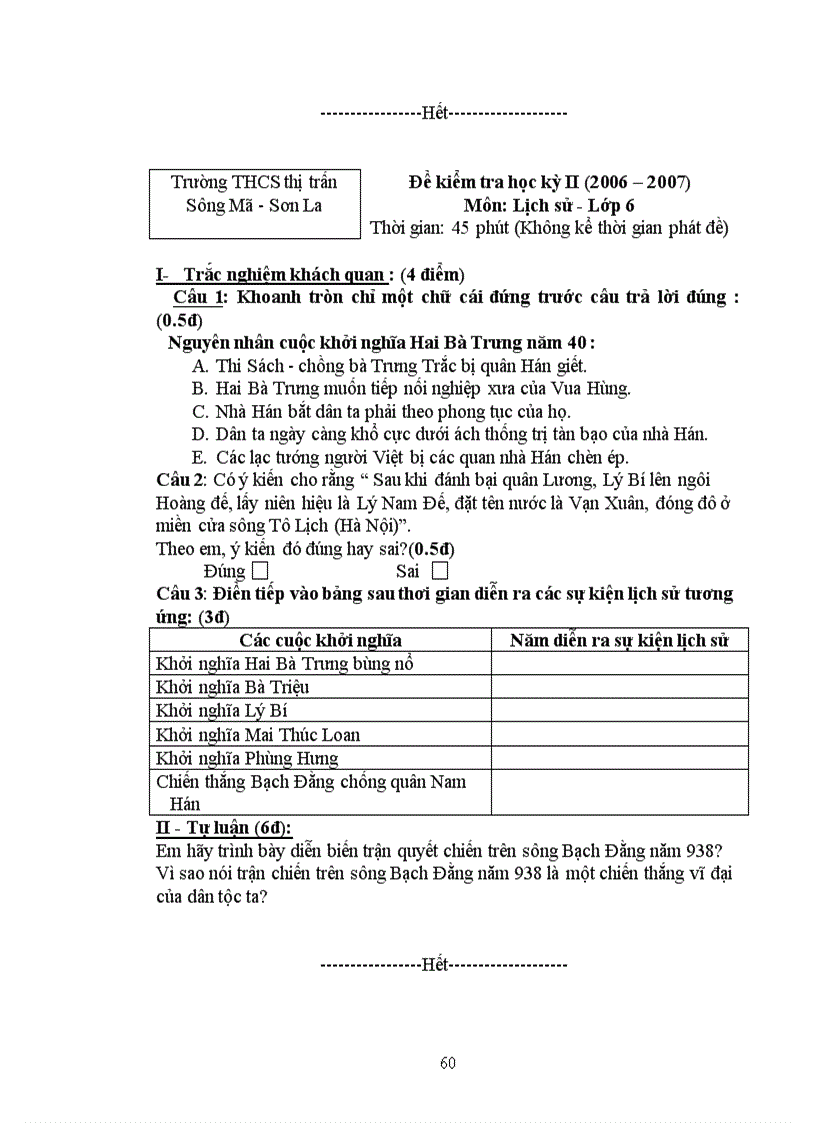 image for page Bộ đề thi HK2 môn lịch sử 9