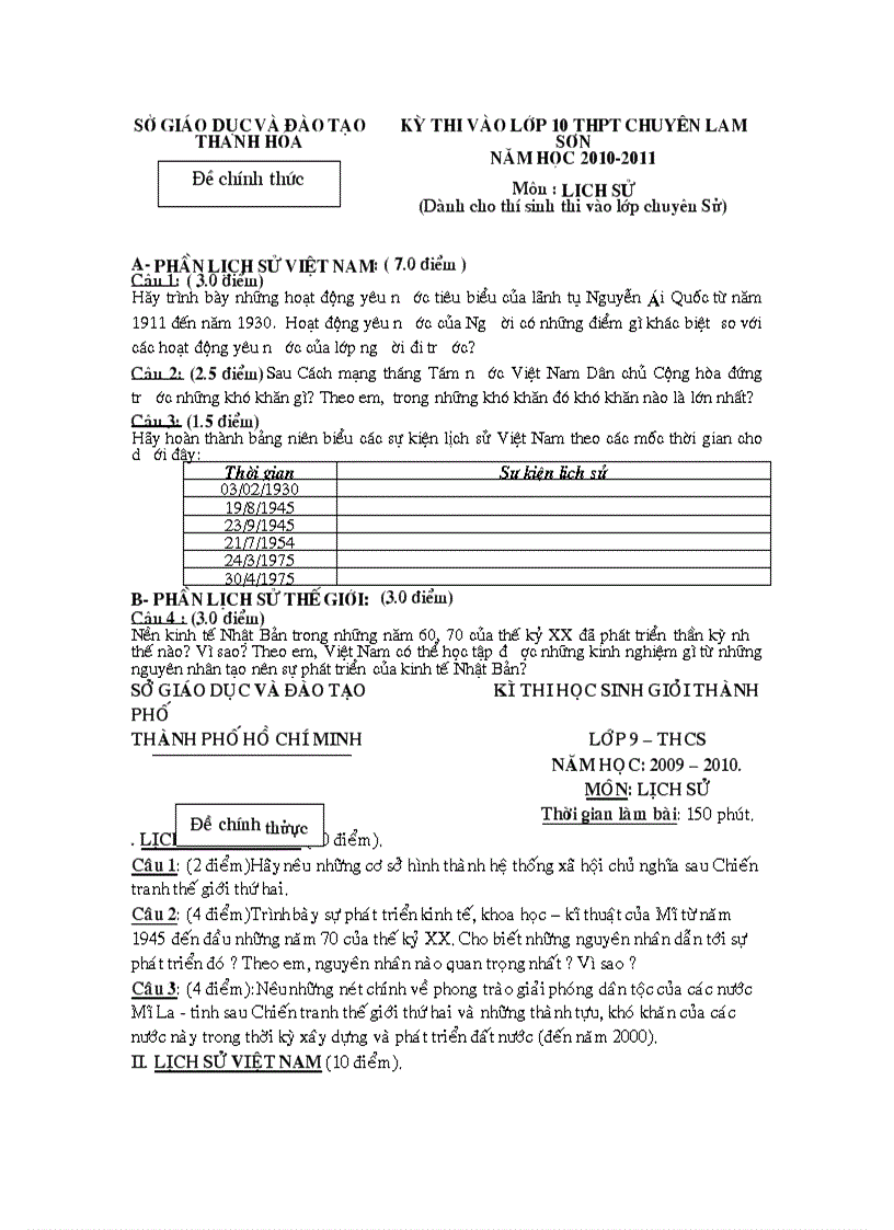 image for page Bộ Đề thi HSG Khối 12 Năm 2010