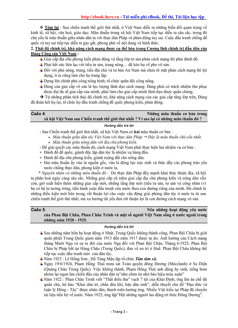 image for page Câu hỏi Ôn tập Lịch sử thi TN Hay rõ ràng