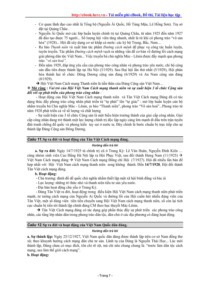 image for page Câu hỏi Ôn tập Lịch sử thi TN Hay rõ ràng