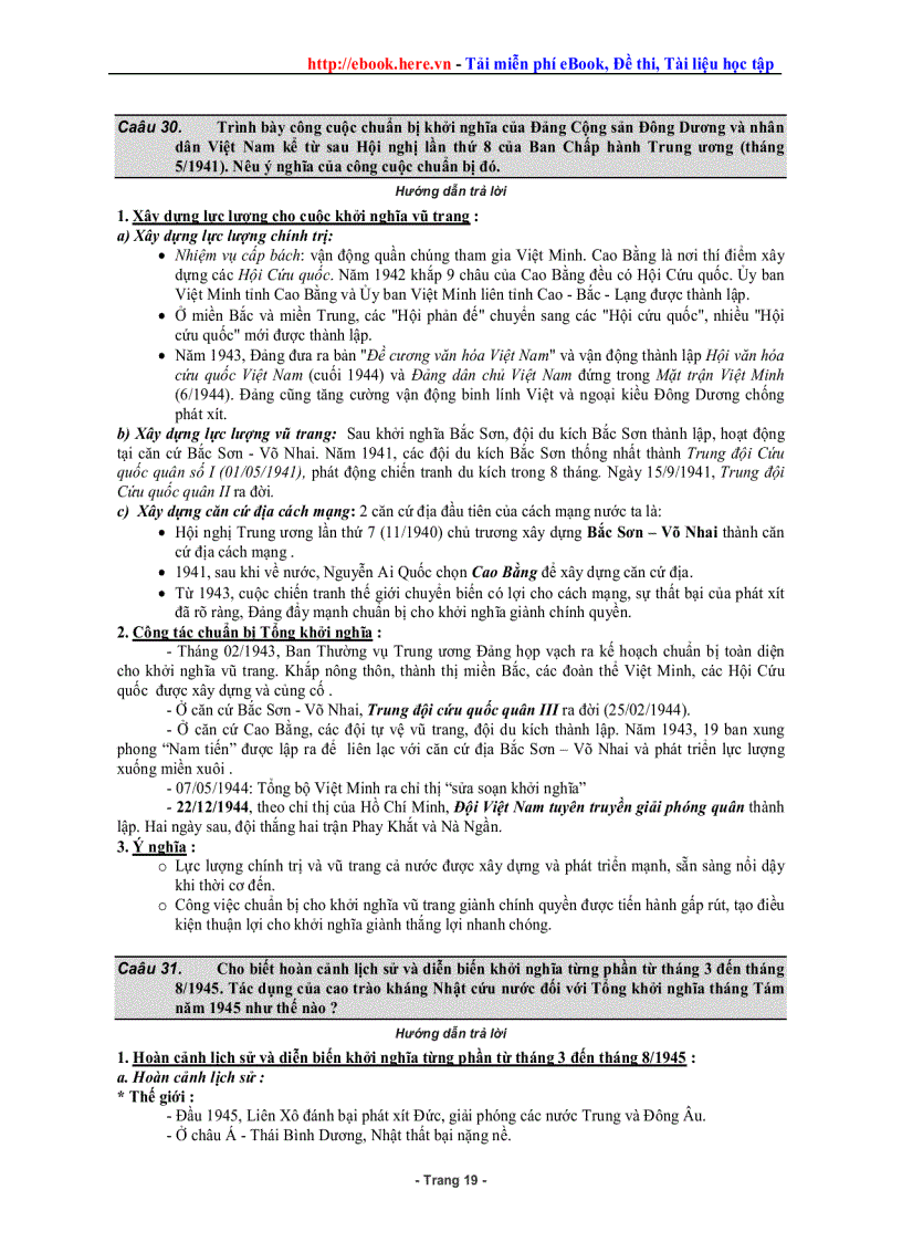 image for page Câu hỏi Ôn tập Lịch sử thi TN Hay rõ ràng