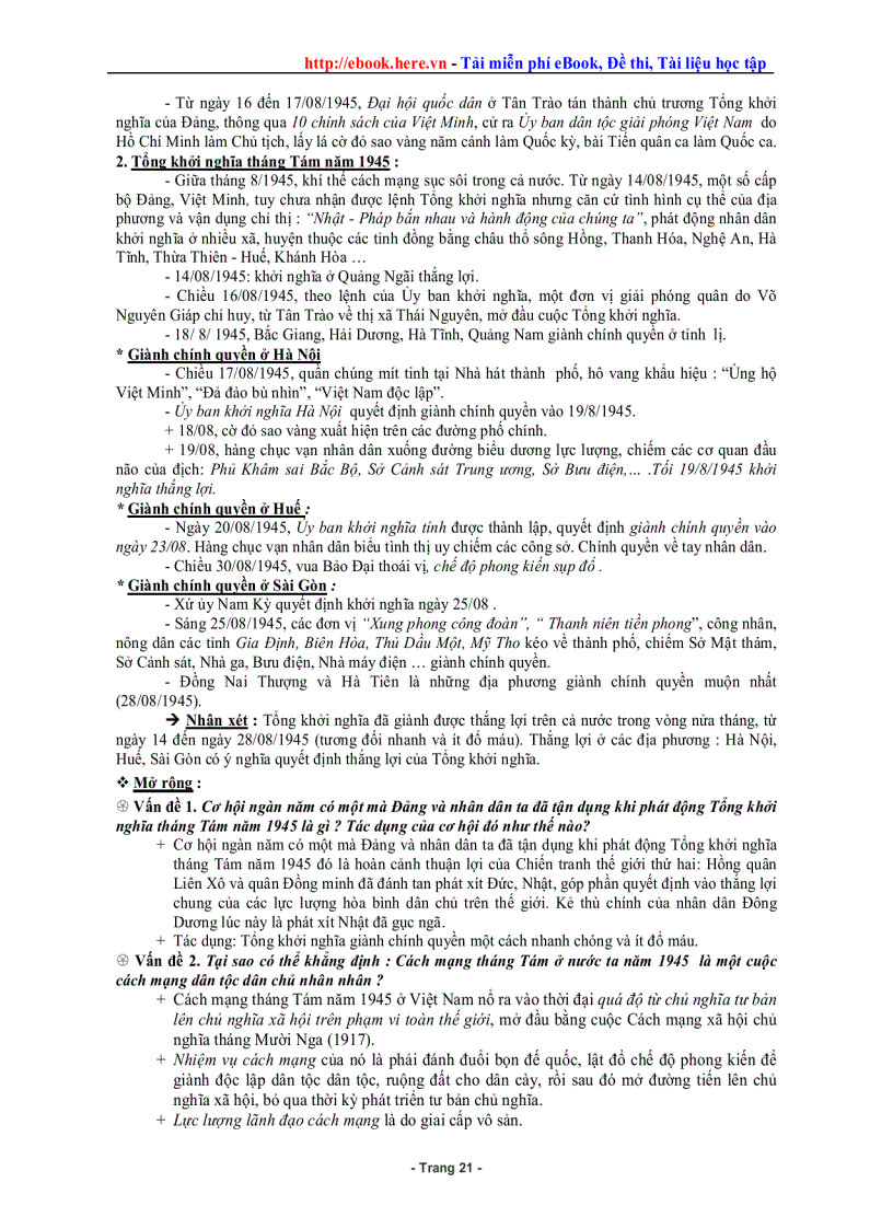 image for page Câu hỏi Ôn tập Lịch sử thi TN Hay rõ ràng