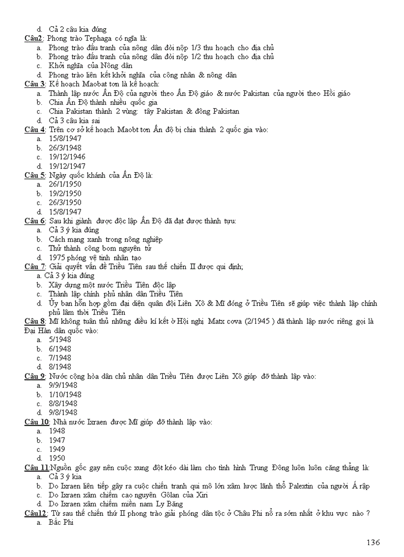 image for page Câu hỏi trắc nghiệm lịch sử 12