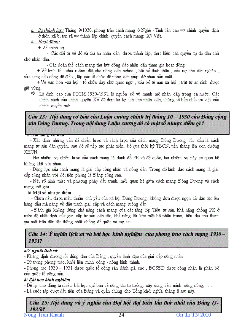 image for page Đề cương ôn thi TN 2010 1