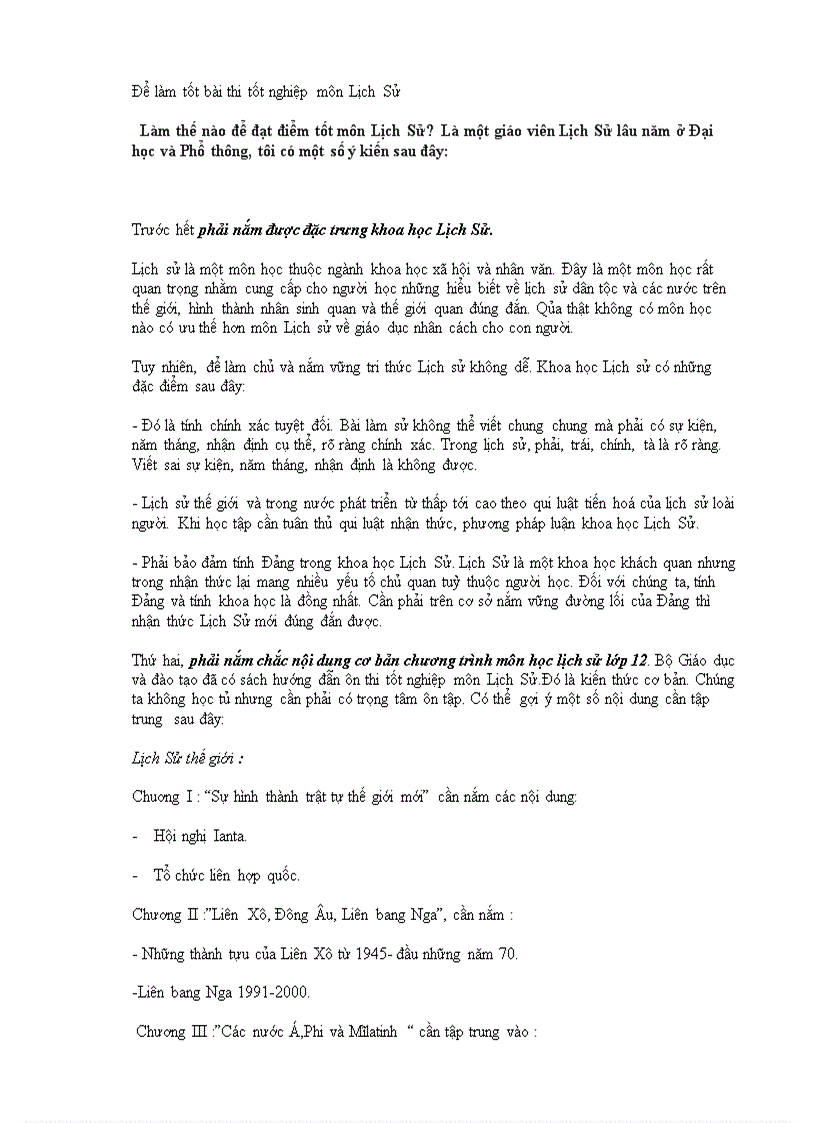 image for page Để làm tốt bài thi TN Sử 12