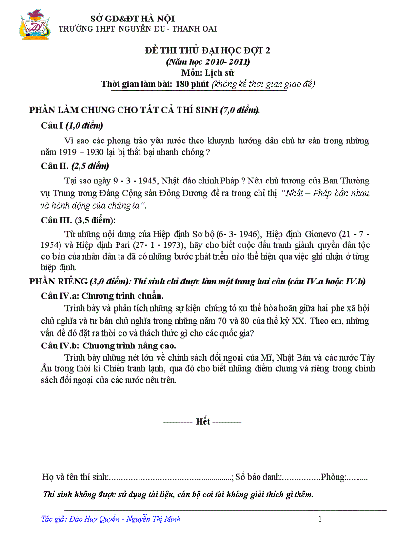 image for page Đề thi thử ĐH