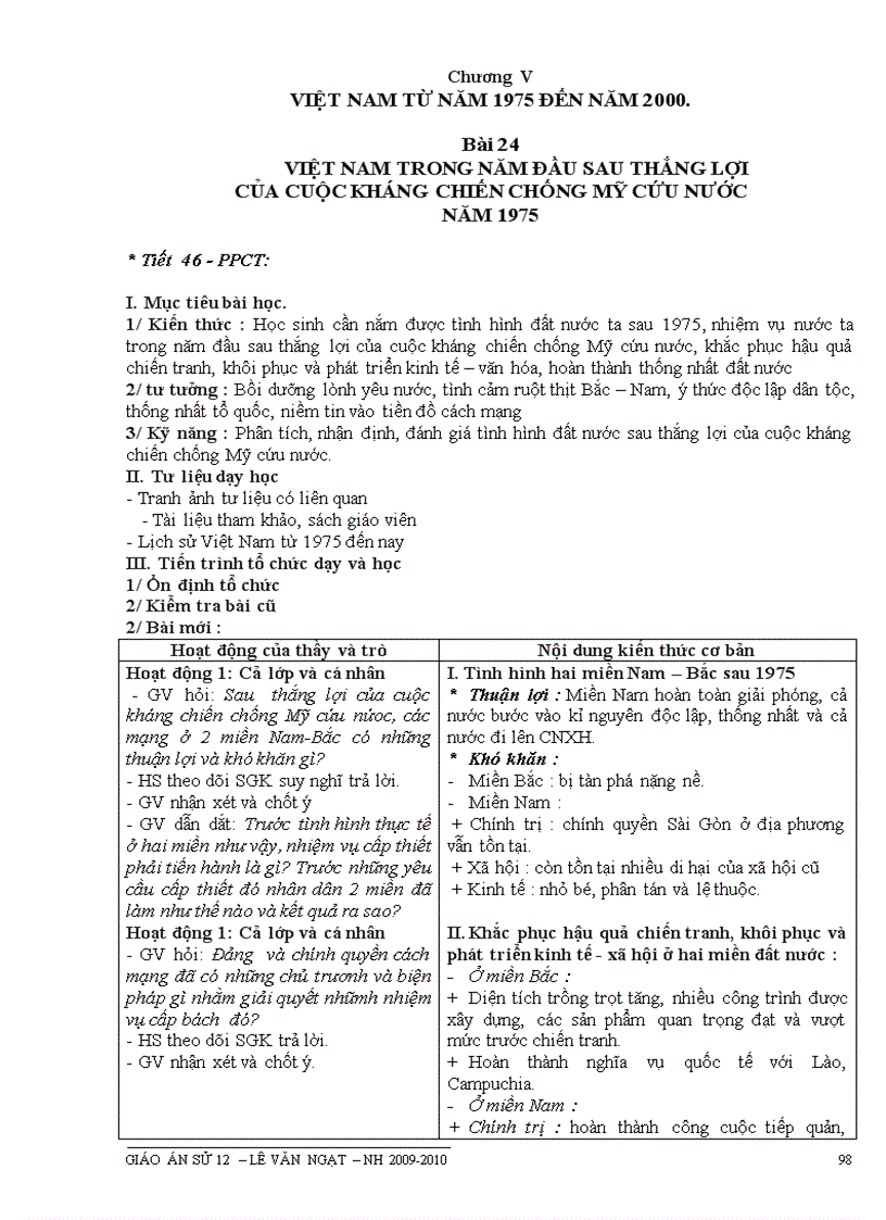 image for page Giáo án 12 nh 2009 2010 mới