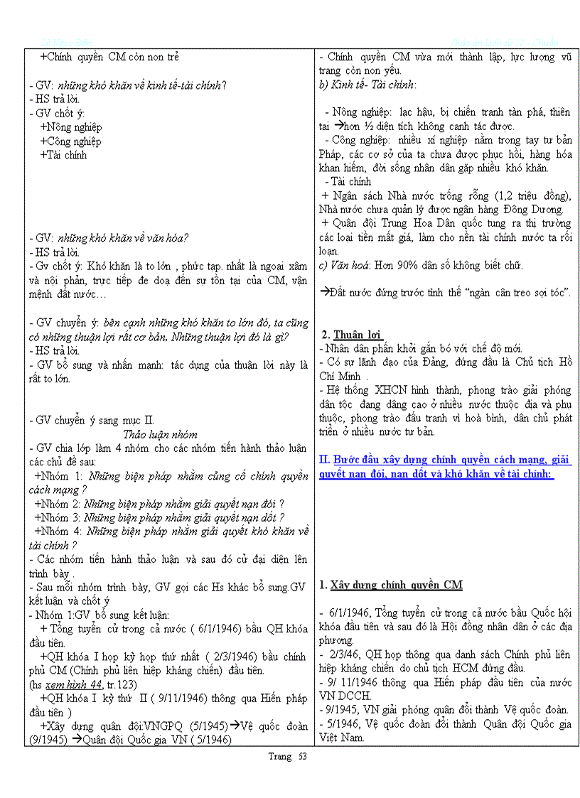 image for page Giáo án 12 Chuẩn từ bài 7 đến 20 1945 1954