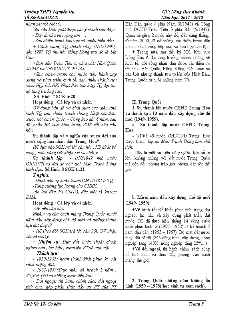 image for page Giáo án lịch sử 12 giảm tải