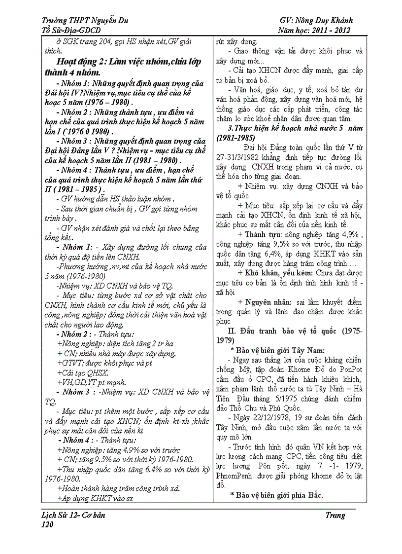 image for page Giáo án lịch sử 12 giảm tải