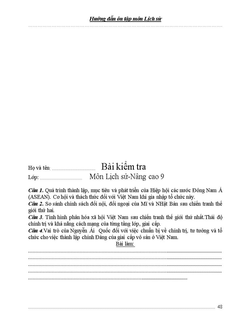 image for page Hướng dẫn ôn tập môn lịch sử