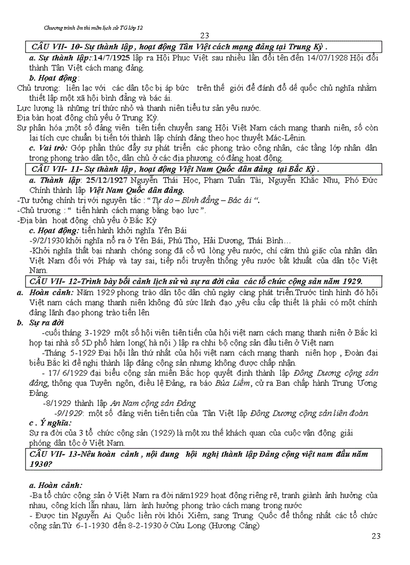 image for page Lịch sử 12 ôn thi