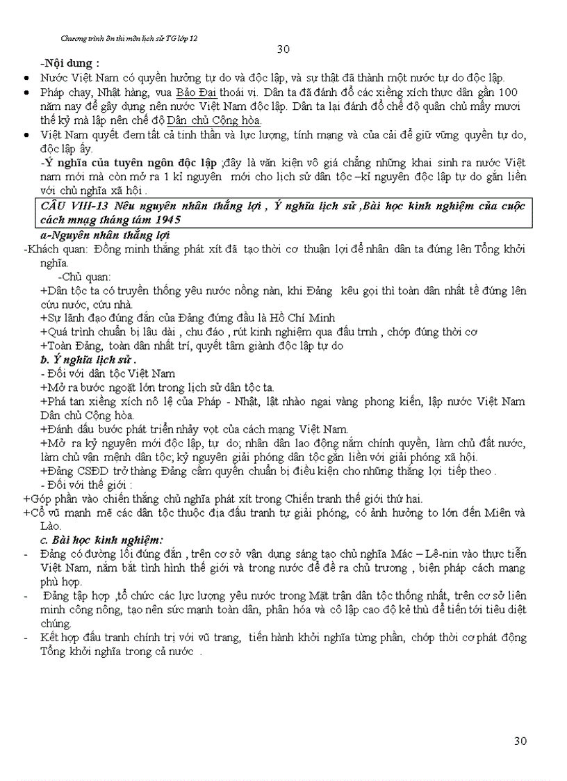 image for page Lịch sử 12 ôn thi