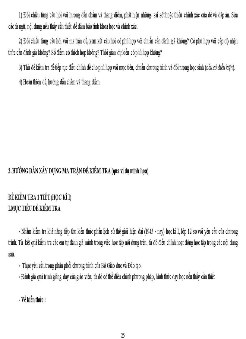 image for page Ma trận kiểnm tra đánh giá Sử