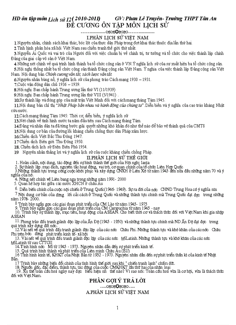 image for page Ôn thi tnthpt lịch sử 2011