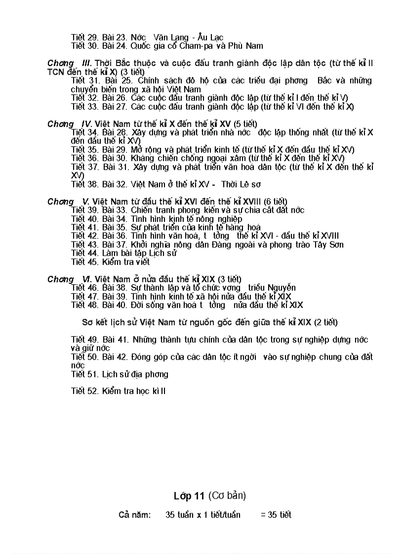 image for page Phan phoi chuong trinh lich su THPT 2009