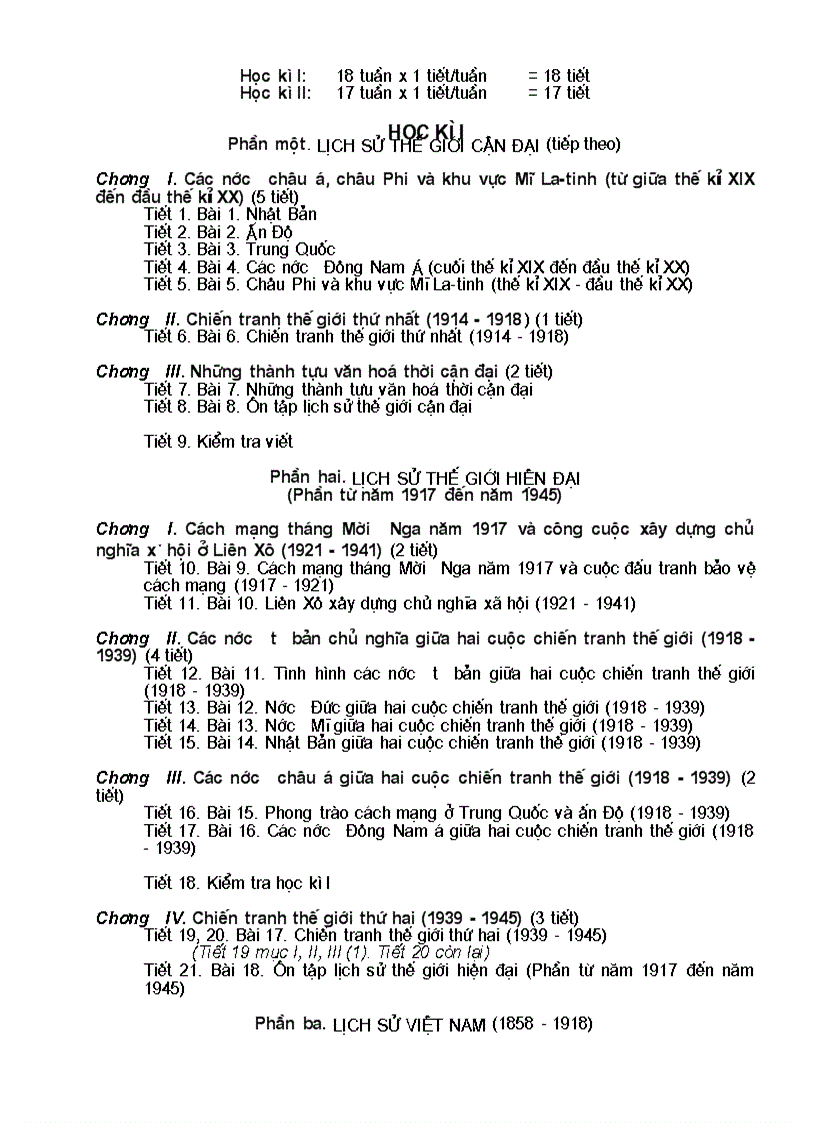 image for page Phan phoi chuong trinh lich su THPT 2009