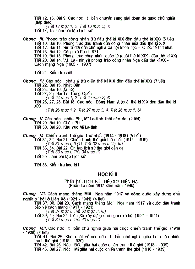 image for page Phan phoi chuong trinh lich su THPT 2009