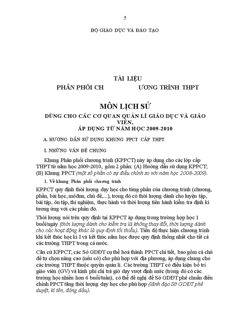 image for page Ppct hướng dẫn thực hiện môn lịch sử thpt năm học 2009 2010