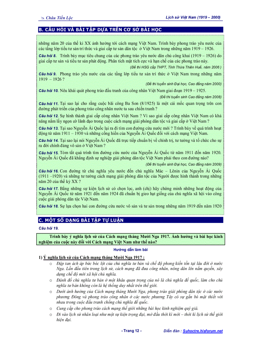 image for page Tài liệu Bồi dưỡng HSG Phần LSVN 1919 1975