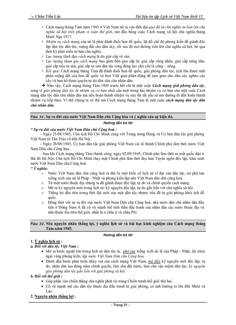 image for page TÀI LIỆU LỊCH SỬ VN 1919 1975 Ôn thi TN THPT TS ĐH CĐ