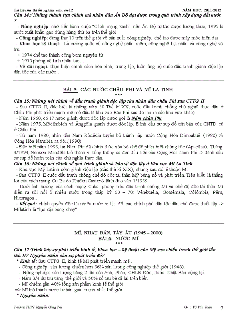 image for page Tài liệu ôn sử 12 giảm tải