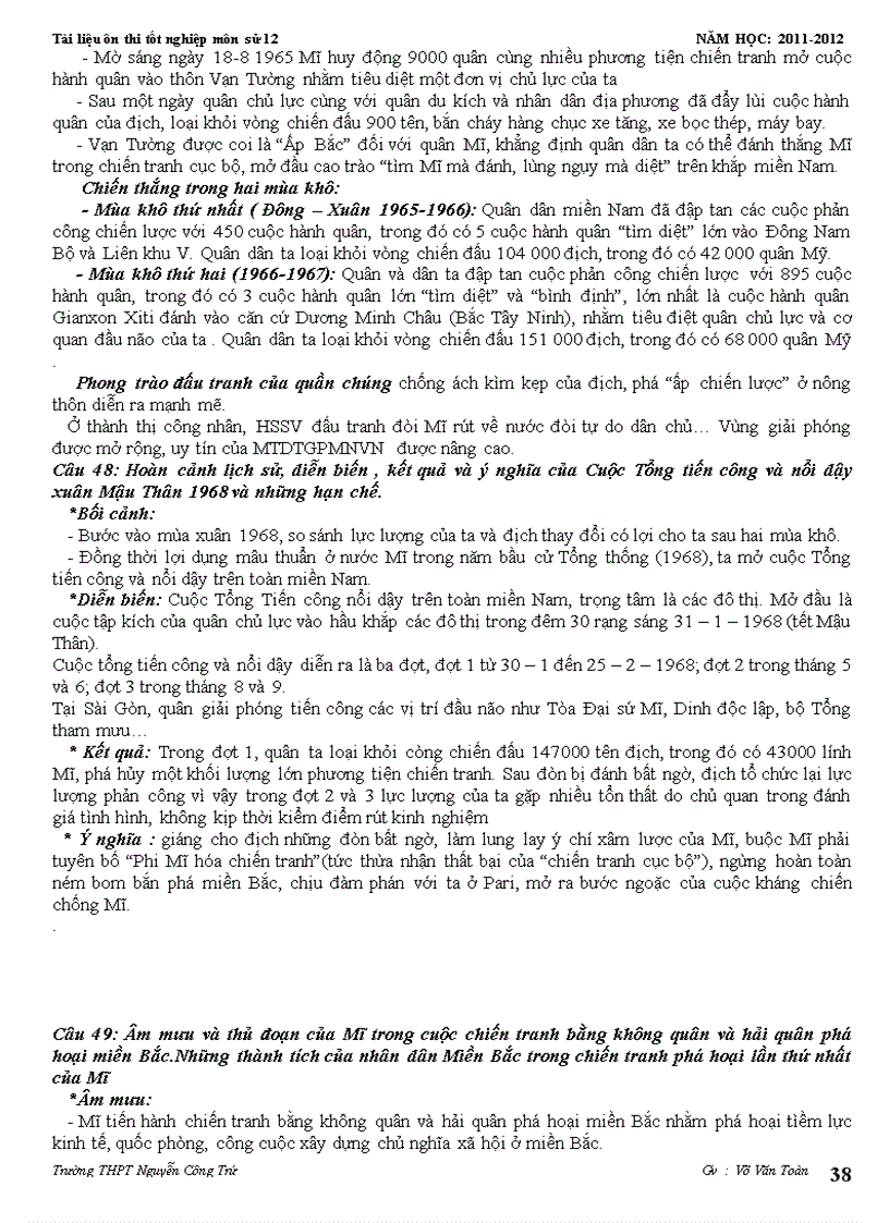 image for page Tài liệu ôn sử 12 giảm tải