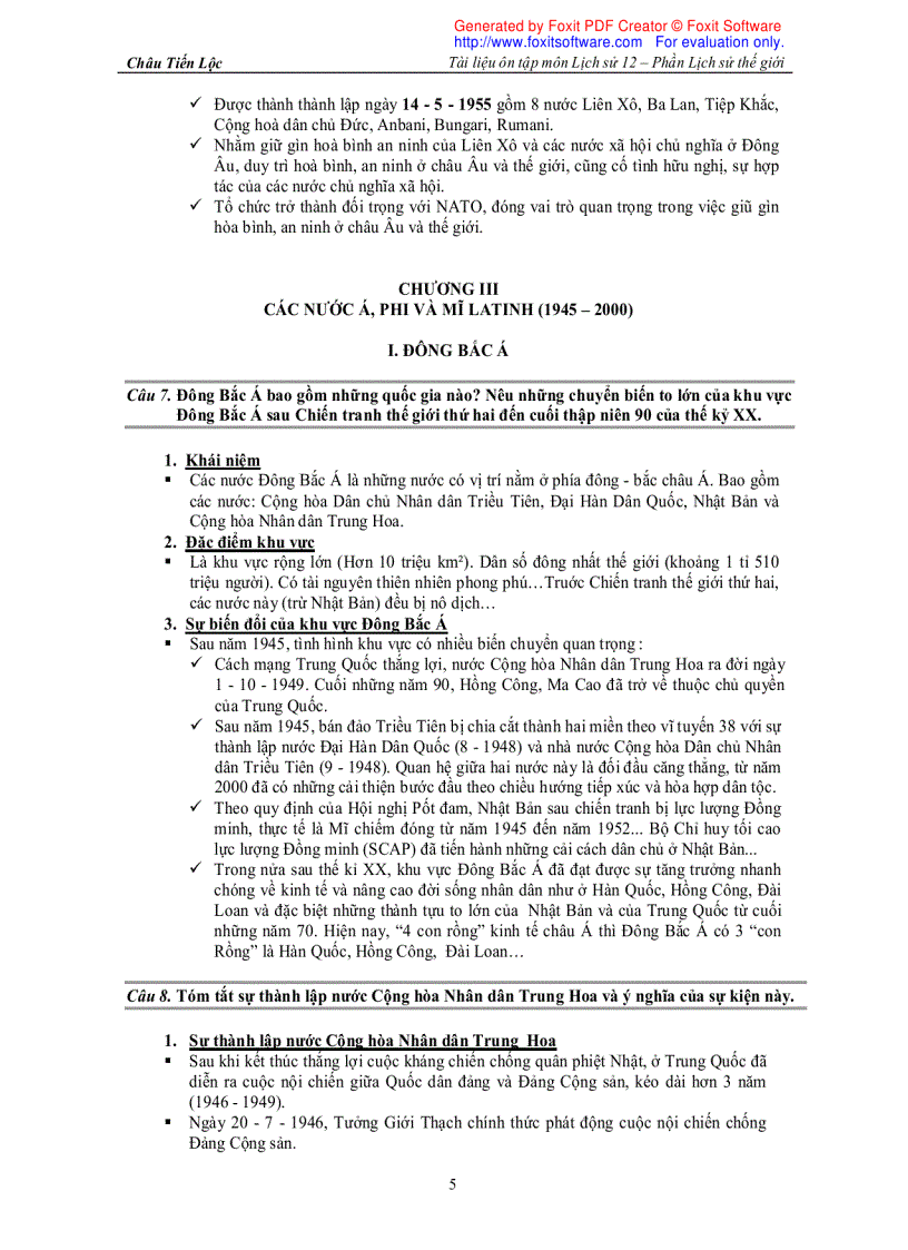 image for page Tài liệu ôn tập Lịch sử 12 Phần LSTG cơ bản