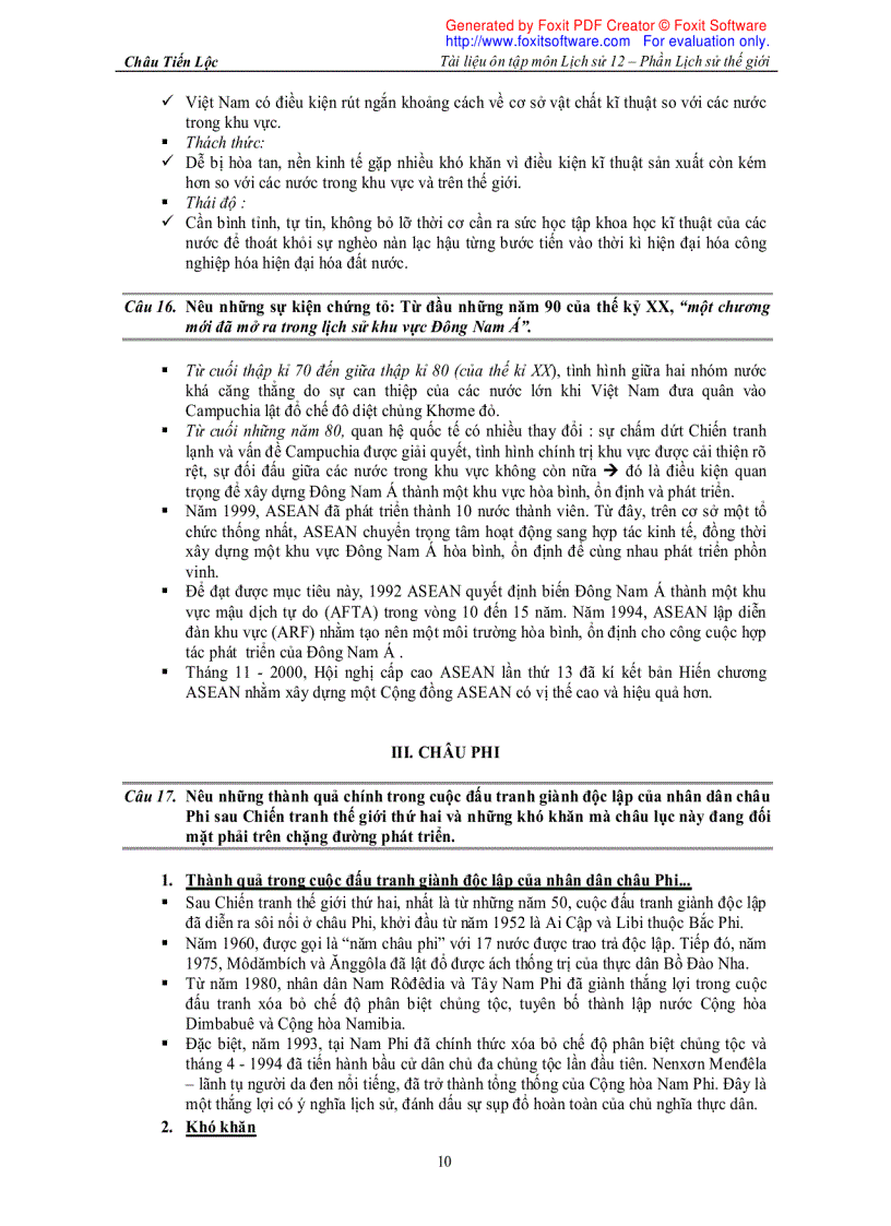 image for page Tài liệu ôn tập Lịch sử 12 Phần LSTG cơ bản