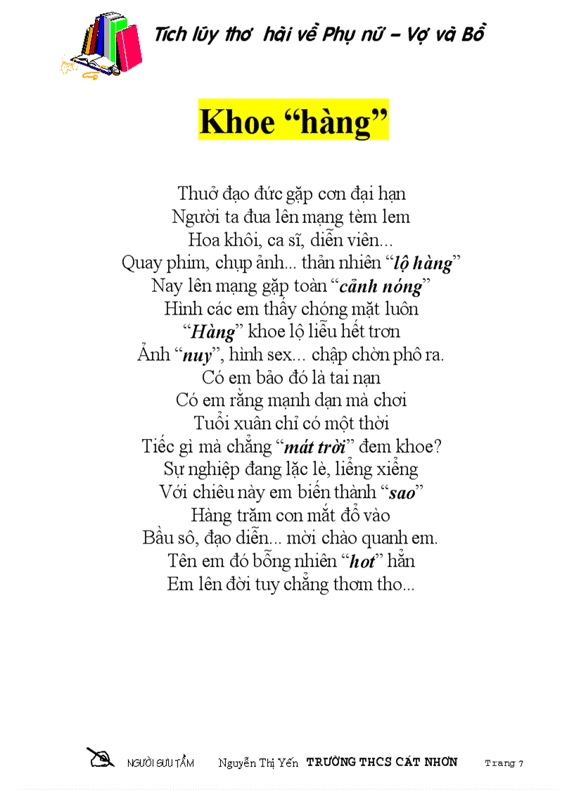 image for page Thơ hài hước tặng vợ và bồ nhí